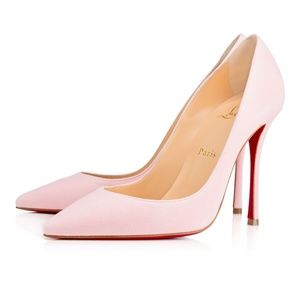 CHRISTIAN LOUBOUTIN Decoltish Pink Suede Pumps 85